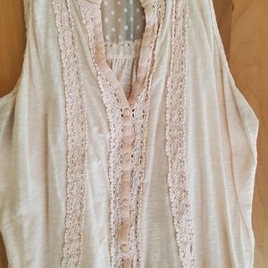 Anthropologie Meadow Rue pink tank